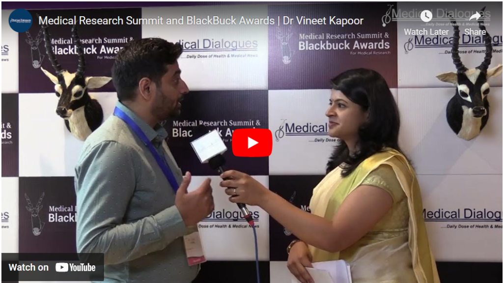 Medical Research Summit and BlackBuck Awards | Dr Vineet Kapoor as Executive Editor in The International Journal of Recent Surgical and Medical Sciences (IJRSMS). The journal is owned by the Medical and Surgical Update Society and published by the Scientific Scholar.